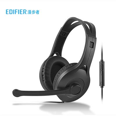 漫步者（EDIFIER) 头戴式立体声耳麦 K800单孔版   黑色